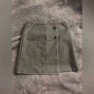 OAK + FORT Houndstooth Skirt in Black and Cream